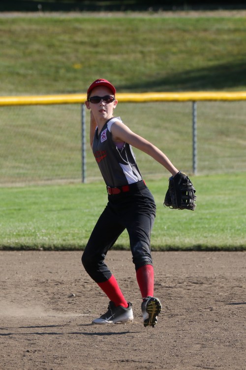 "Only a fool thinks they will make it to first before this ball. My arm is like a rocket launcher, Lil' Missy!!"