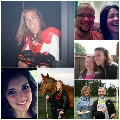 Toni Crebbin (with blaster) joins fellow Hall of Famers (clockwise from upper right) Mike Meyer, Brittany Black, Paul Mendes, Marie Hesselgrave and Jessica Riddle.