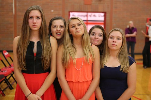 Athletes, in dresses. (John Fisken photo)