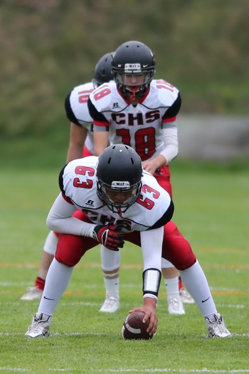 Wolf quarterback Gabe Eck and center Uriel Liquidano are one win from clinching a playoff spot. (John Fisken photos)