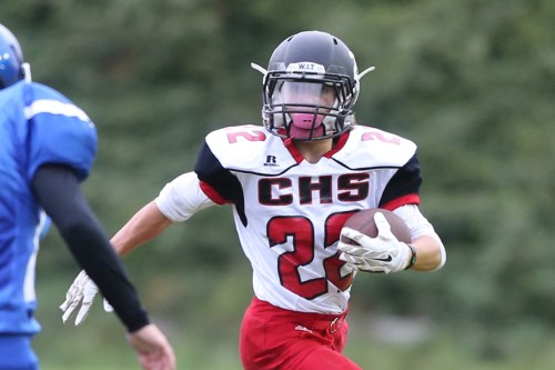 Ty Eck, seen here in an earlier game, picked off a pass Friday. (John Fisken photo)