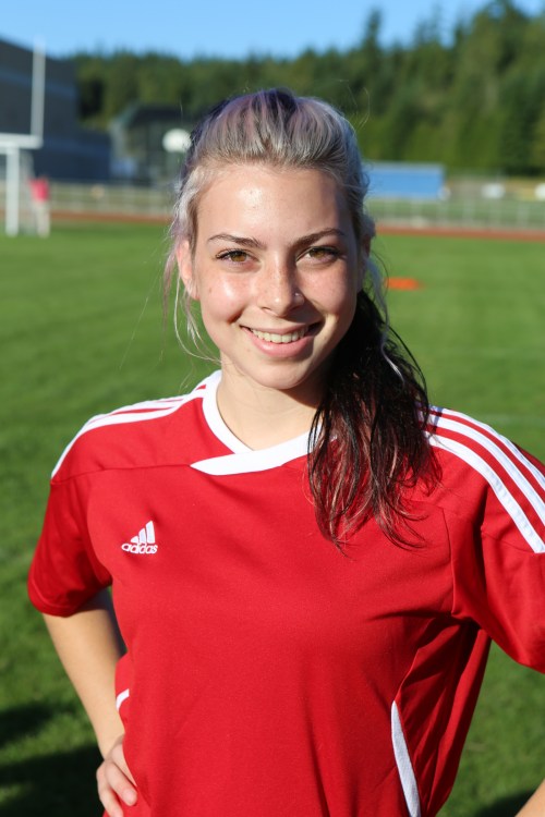 Kirsten Pelroy had the best slide of the afternoon, blowing up an Eagle and taking away the ball. (John Fisken photo)