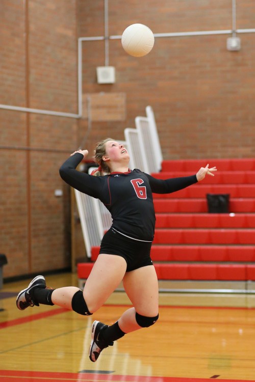 Sydney Autio rises up and lays down some heat Thursday night. (John Fisken photo)