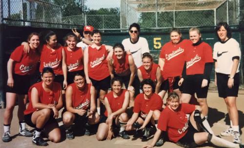 The 1995 Skagit Valley College softball squad, which included coach Denny Zylstra