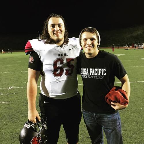 Former Wolf teammates Nick Streubel (left) and Brett Arnold reunite. 