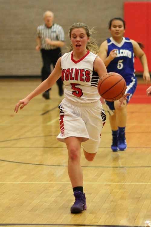 Kyla Briscoe, seen here in an earlier game, scored three points Monday night. (John Fisken)