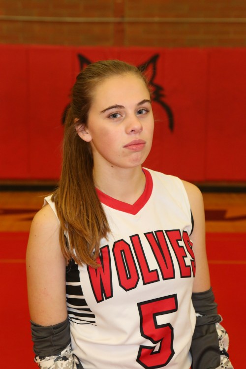 Kyla Briscoe's scrappy defense helped kick-start her Wolf squad to a huge win over powerhouse La Conner Wednesday. (John Fisken photo)