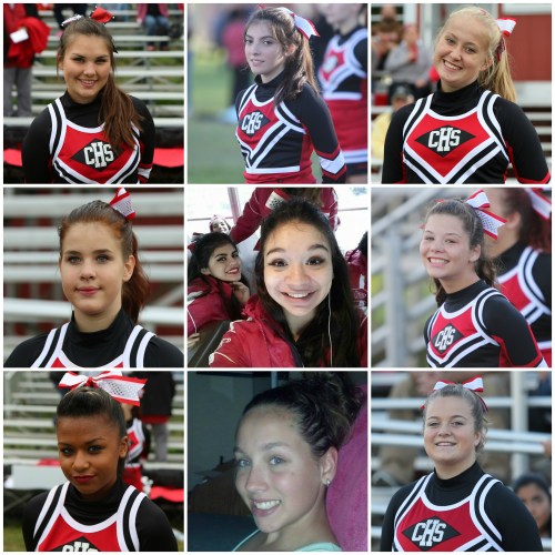 CHS Winter cheerleaders (top, l to r) Jovanah Foote (John Fisken photos)