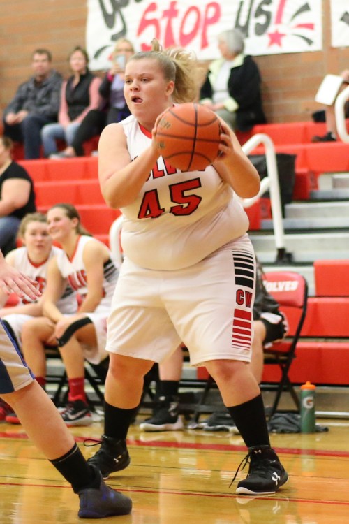 Skyler LAwrence notched her first-ever varsity points in her team's huge win Tuesday night. (John Fisken photo)