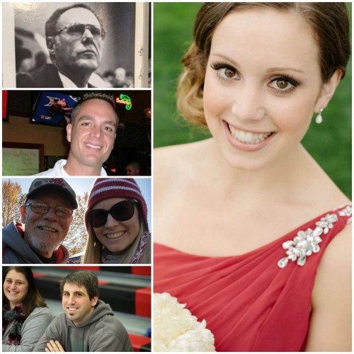 Megan Meyer (right) is joine dby fellow Hall o' Fame inductees (top to bottom) Bob Barker, Arik Garthwaite, Corinne Gaddis and Noah Roehl.