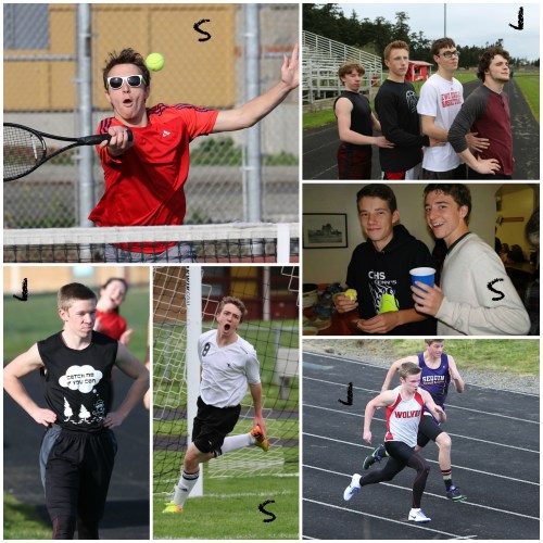 Birthday boys Sebastian Davis (S) and Jacob Smith (J) team up for a collage. (John Fisken and Wendy McCormick photos)