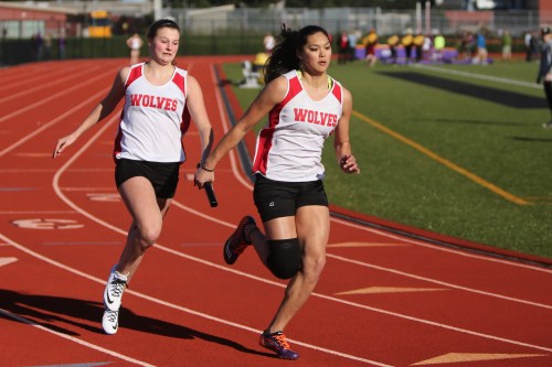 Lindsey Roberts (left) and Makana Stone are half of the fastest 4 x 200 girls relay team in 1A.