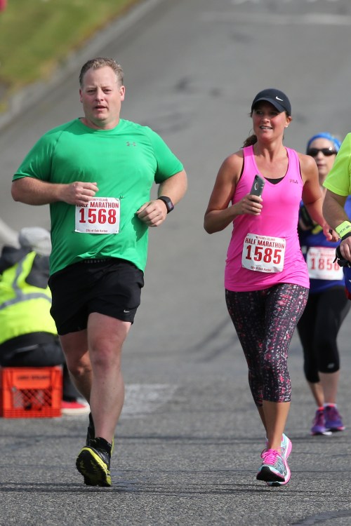 CHS parents Phillip Renninger and Sherry Roberts duel down the backstretch.