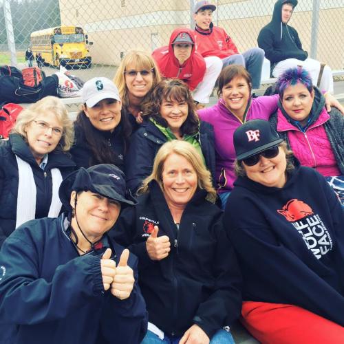 Despite the cold, oozy weather, Wolf moms (Photo courtesy Charlotte Young)