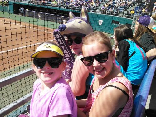 Coupeville Crush players pick up tips while watching college softball. (Renae Mulholland photos)