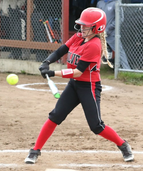 Hope Lodell lashed a pair of hits Monday in Chimacum. (John Fisken photo)