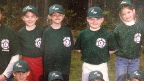 McGranahan (far right), during her earliest days on the diamond. (Connie Lippo photo)