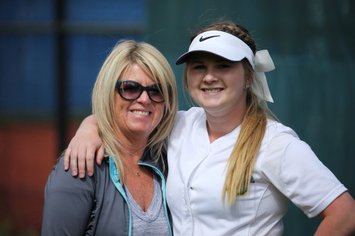 Madeline Roberts hangs out with mom Lisa Edlin. (John Fisken photo)