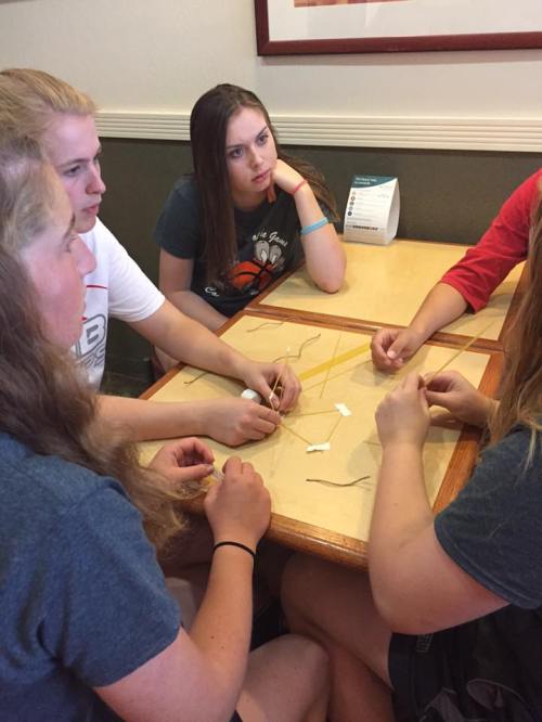 Late in camp, Maddy Hilkey (center) hits that point where she can't feel her face.