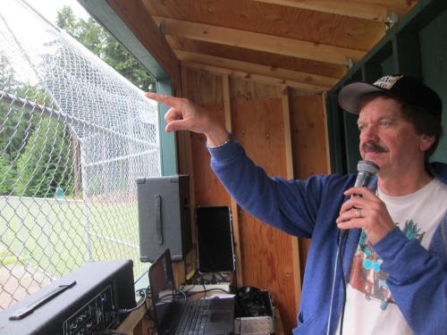 Velvet-voiced PA man Moose Moran lets loose with his best Vin Scully impression.