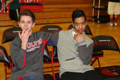 Behind the scenes with Wolf hoops stars Luke Merriman (left) and Risen Johnson.