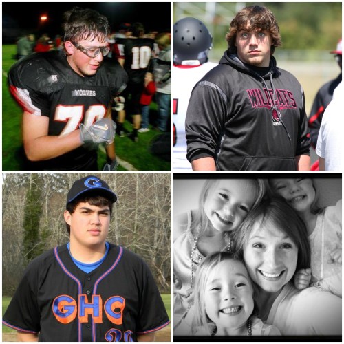Hall o' Fame inductees (clockwise, starting in top left) Ryan King, Nick Streubel, Erica (Lamb) Holland, Chad Brookhouse.