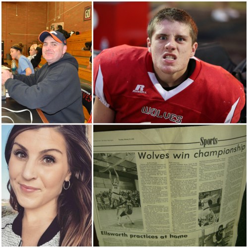 The man who makes the scoreboard do what she does, Mr. Joel Norris (top left), is joined by Wiley Hesselgrave, Samantha Roehl
