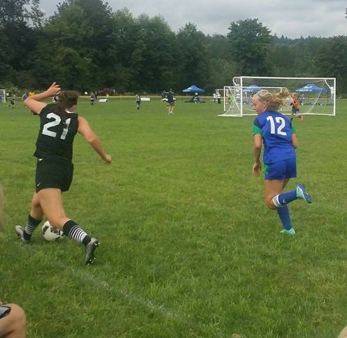 Mia Littlejohn (21), on the attack. (Dawn Hesselgrave photos)