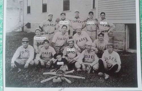 The 1909 Fort Casey baseball team takes a moment out for a photo op. (Photo courtesy Renae Mulholland)