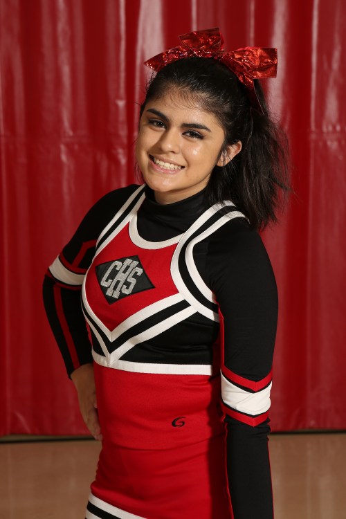 Julie Bucio leads off our CHS cheer portrait session. (John Fisken photos) 