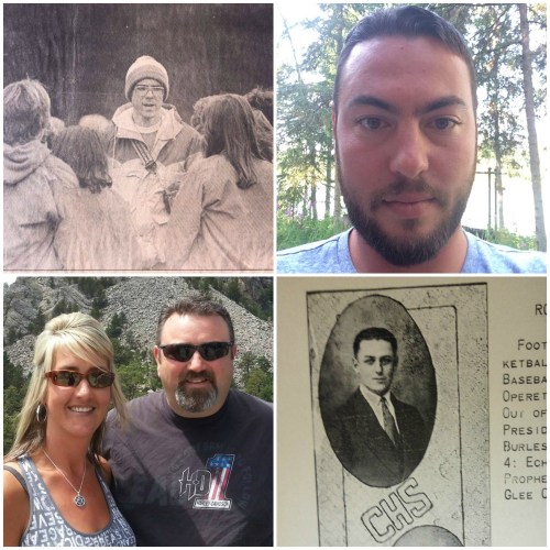 Hall o' Fame inductees (clockwise, from bottom left) Jim Wheat, Craig Pedlar, Rich Wilson and, representing the 1924-25 CHS boys' hoops team, captain Robert Engle.