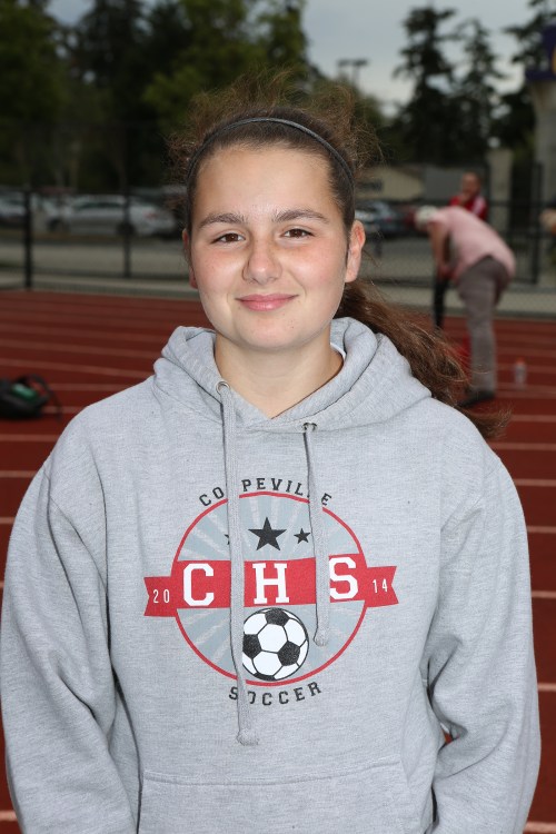Mia Littlejohn cracked home four goals Tuesday, propelling Coupeville to an 8-0 win and sole possession of first-place in the 1A Olympic League. (John Fisken photo)