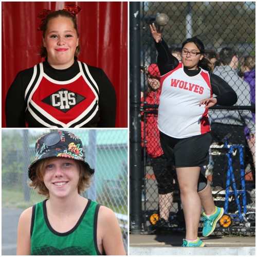 Estefanny Liquidano (right), who celebrates a cake day Wednesday, is joined by Thursday birthday buddies Amber Benway and Mason Grove. (John Fisken photos)