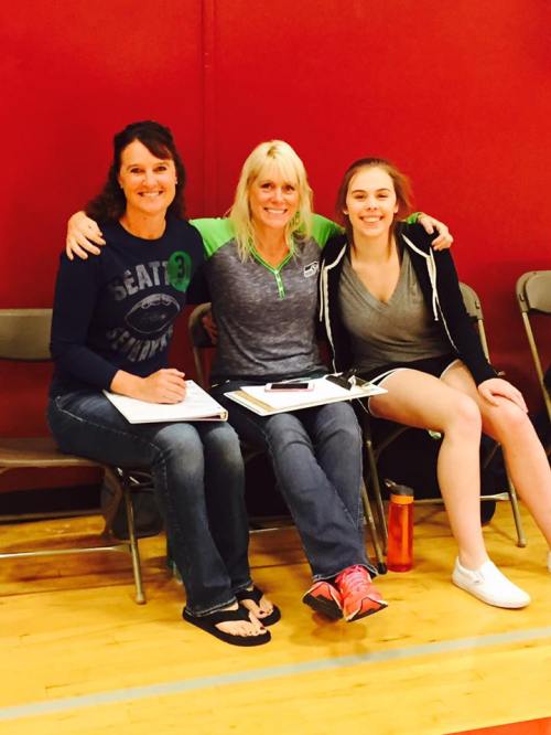 The CHS fall ball coaching brain trust is (l to r) Sherry Roberts, Aimee Bishop and Kyla Briscoe. (Amy King photos)