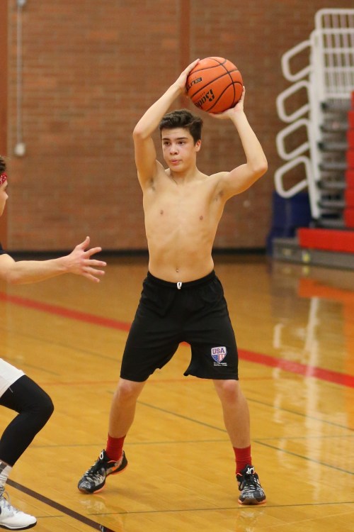 Sean Toomey-Stout, seen here in practice, scorched the nets for 14 Tuesday as the Wolf JV won its third straight. (John Fisken photo)