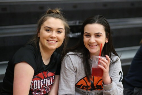 Wolf hoops stars Maddy Hilkey (left) and Kalia Littlejohn would like to hear your praise. (John Fisken photo)